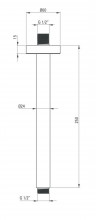 Brat prindere tavan pentru dispersorul fix finisaj Gold / auriu 250 mm forma rotunda NAC_Z42K