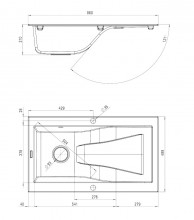 Chiuveta Granit RAPSODIA 1-BOWL SINK WITH DRAINING BOARD, WITH FITTINGS, METALLIC GRAFITE GRANITE