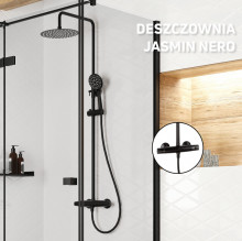 Jasmin Nero set de dus cu baterie termostatata, para de dus si dispersor fix
