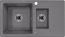Chiuveta Granit ZORBA GREY METALIC GRANITE SINK 1,5 BOWLS WITH DRAINER WITH FITTING