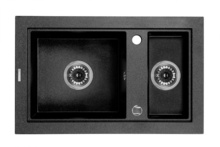 COUNTRY Chiuveta Granit SINK 1,5 BOWL WITHOUT DRAINING BOARD, WITH FITTING, GRAPHITE GRANITE