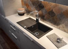 EVORA Chiuveta Granit GRANITE SINK GREY METALIC 780x440x180, 3,5"