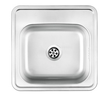 TECHNO SATIN SINK 1BOWL WITHOUT DRAINER WIT FITTING