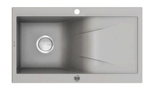 Chiuveta Granit RAPSODIA 1-BOWL SINK WITH DRAINING BOARD, WITH FITTINGS, METALLIC GREY GRANITE