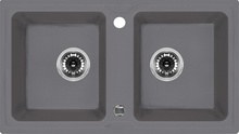 Chiuveta Granit ZORBA GREY METALIC GRANITE SINK 2 BOWLS WITH FITTING