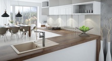 ANDANTE GRAPHITE GRANITE SINK ONE BOWL WITH DRAINER WITH FITTING