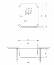 ARABESKA chiuveta inox cu montaj sub blat fara picurator finisaj satin