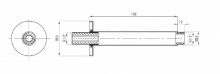 Brat prindere tavan pentru dispersorul fix finisaj crom 250 mm forma rotunda