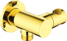 Conector unghiular rotund cu suport pentru para de dus finisaj auriu NAC_Z57K