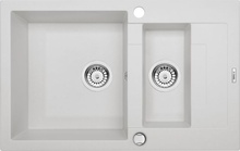 RAPIDO Chiuveta Granit ALABASTER METALIC GRANITE SINK 1,5 BOWLS WITH DRAINER WITH FITTING