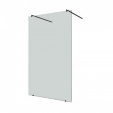 Paravan de dus finisaj negru tip Walk-in Sanotechnik Freedom I Black - sticla 8mm