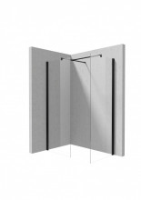 Paravan de duș walk-in, finisaj negru din seria Kerria 80 cm KTS N38P