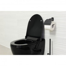 UNO, Vas wc suspendat, cu capac Soft-Close, sistem Rimless, Negru