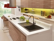 ZORBA 1-BOWL SINK WITH DRAINING BOARD, WITH FITTINGS, GRAPHITE GRANITE