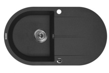 PIVA SINK ONE BOWL WITH DRAINING BOARD, WITH FITTING, GRAPHITE GRANITE