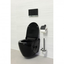 UNO, Vas wc suspendat, cu capac Soft-Close, sistem Rimless, Negru