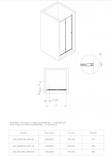 Ușă de nișă pliabilă dublă, finisaj crom din seria Kerria 80 cm KTSX042P