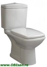 Vas WC monobloc incl. capac,rezervor si armatura dublaactionare, scurgere laterala 42x83x73 cm