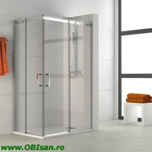 Cabina dus dreptunghiulara, crom, sticla securizata 6mm usa ,8mm parte fixa.