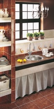 CORNETTO 1-BOWL S/S SINK, ROUND, WITH COLLAR, WITH FITTINGS, DECOR
