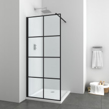 Paravan de dus finisaj negru tip Walk-in Sanotechnik Elite Black Soho - sticla 6mm