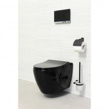 UNO, Vas wc suspendat, cu capac Soft-Close, sistem Rimless, Negru
