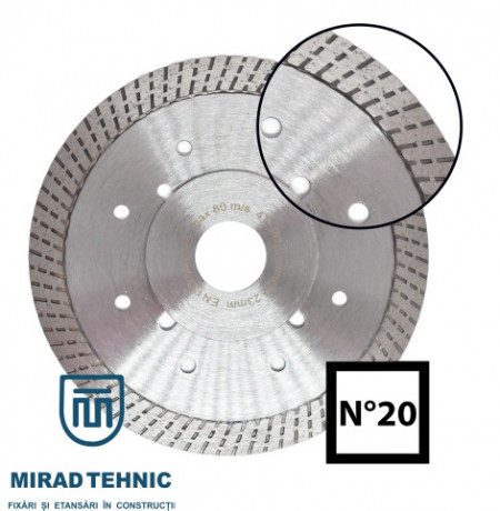 Disc diamantat RIM Turbo nr. 20 Ø125 x 22.23 mm