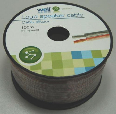 Cablu difuzor Well transparent LSP-CCA2.00TT-100-WL