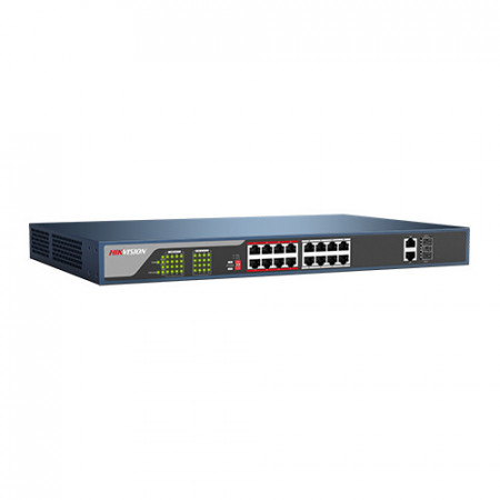 Switch Hikvision 16 porturi PoE si doua porturi SFP uplink DS-3E1318P-E