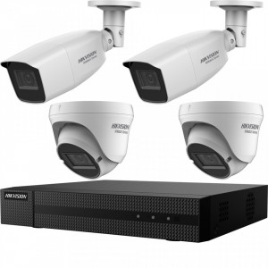 Kit HikVision HiWatch 4 camere 2+2 2MP varifocale IR 40m MK-H014