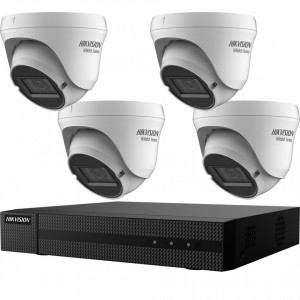 Kit HikVision HiWatch 4 camere turret 2MP varifocale IR 40m MK-H012