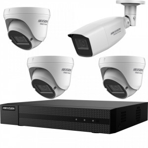 Kit HikVision HiWatch 4 camere 3+1 2MP varifocale IR 40m MK-H015