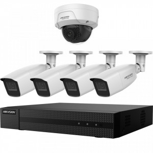 Kit HikVision HiWatch 4 camere analogice 4MP + camera IP 2 MP IR 30-40m MK-H022