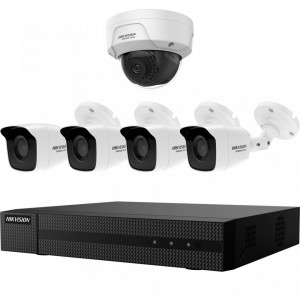 Kit HikVision HiWatch 4 camere analogice 4MP + camera IP 2 MP IR 30-40m MK-H024