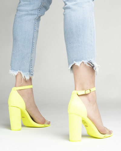 Sandale na štiklu LS242038 neon žute