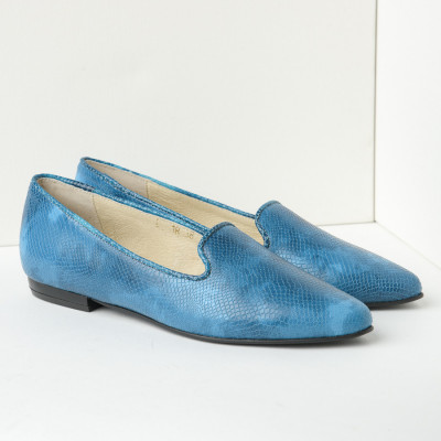 Kožne ženske ravne cipele B18/23 plave