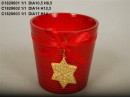 Vas ceramic rosu D 14 cm H 12.5 cm