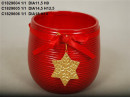 Vas ceramic rosu D 18 H 14 cm