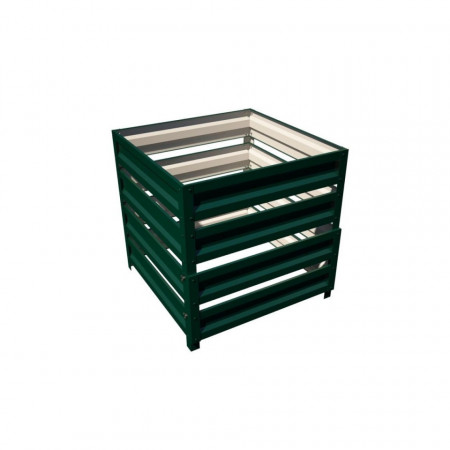 Compostor de gradina 1000 l din otel galvanizat vopsit cu polimer maro