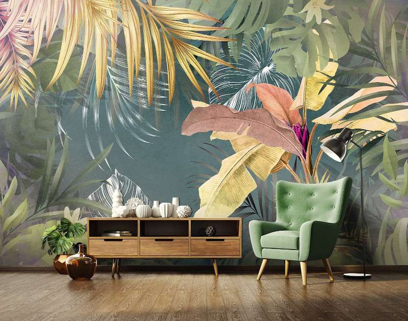 Wall murals with flowers for unique interior design