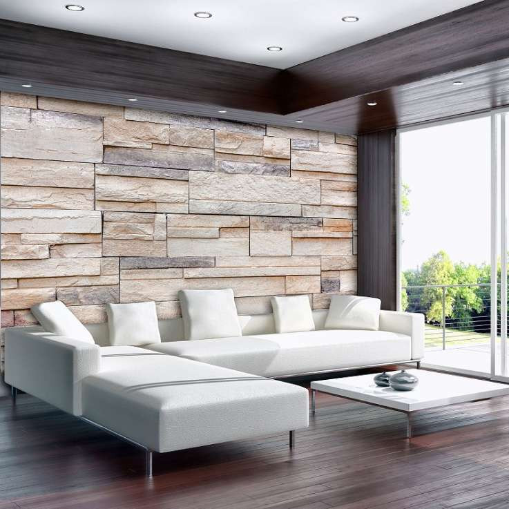 Wall murals with brick, stone and wood walls