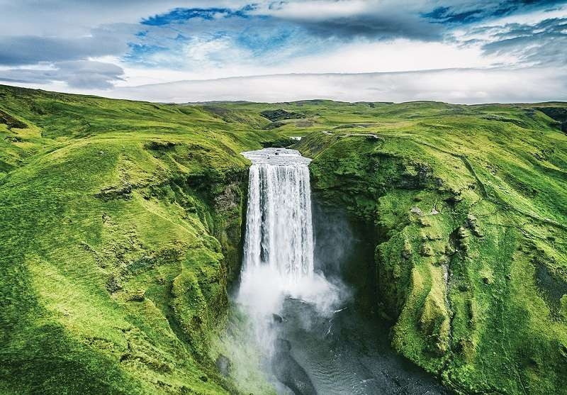 Waterfall in a green place wallpaper - 12985