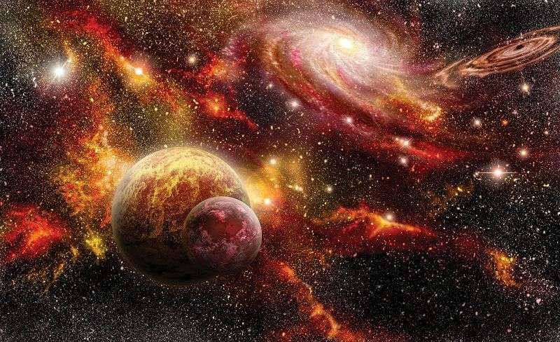 Galaxy collision and star dust, wall mural - 2734