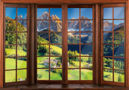 3D Window Effect Alpine Landscape wall mural - 14203