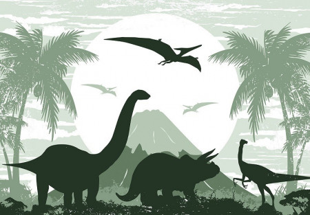 Green Dinosaurs wall mural - 13731