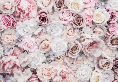 Pastel artificial flowers wall mural - 13998