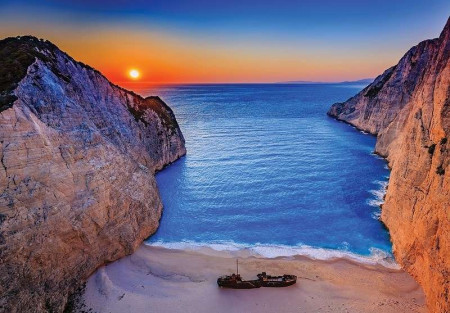 Sunset by the ocean bright colors wall mural - 13047