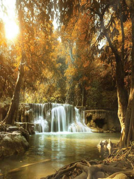 Waterfalls with lake wall photo decoration - 10470A