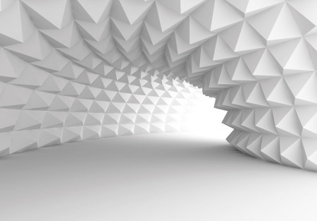 3D Spatial Tunnel White Optical wall mural - 14183