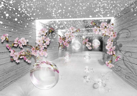 Flowers in a hallway wall paper - 3360